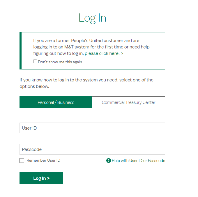 M AND T BANK LOGIN